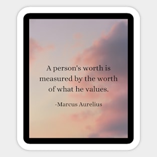 Marcus Aurelius: Your Worth Lies in Your Values Sticker